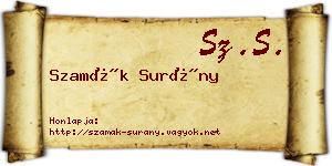 Szamák Surány névjegykártya